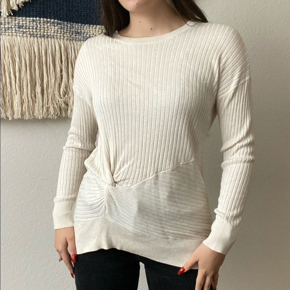 Loft Twist Front Ribbed Sweater